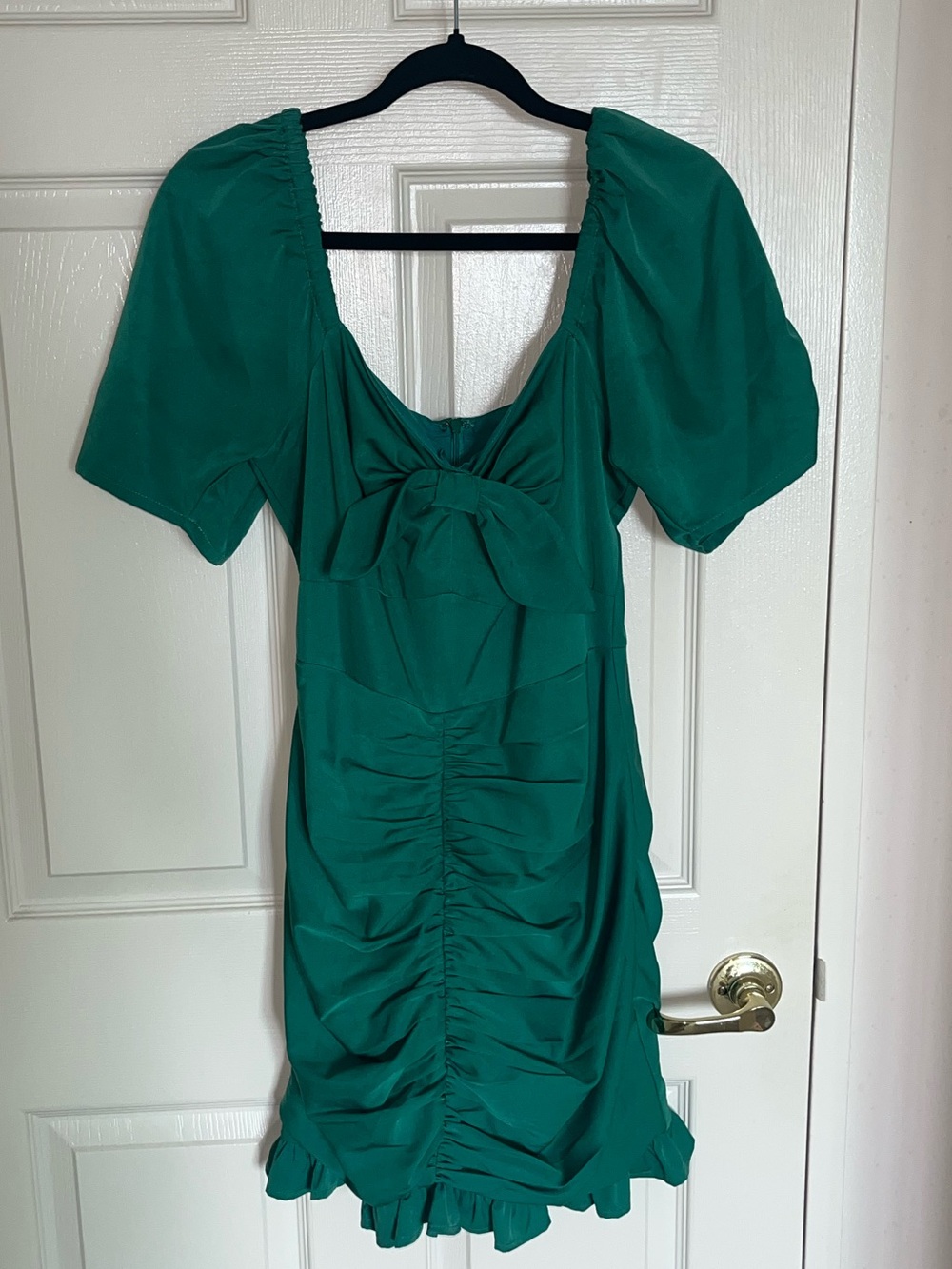Green Ruched Mini Dress - Picture 2 of 3